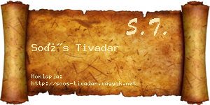 Soós Tivadar névjegykártya