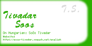 tivadar soos business card